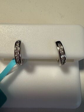 Sterling Silver Moissanite Pierced Earrings